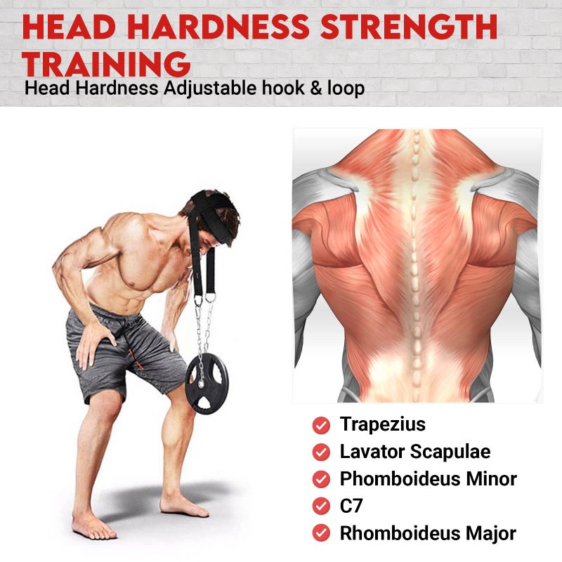 DEFY Challenge Your Fear DEFY Neck Harness, Weight Lifting Neck Exerciser - Workout Equipment for Head, Neck Strengthener for Gym Training â€“ Head Exercise for Men Women - Nylon Adjustable Straps with Metal Chain (Black) - Image 2